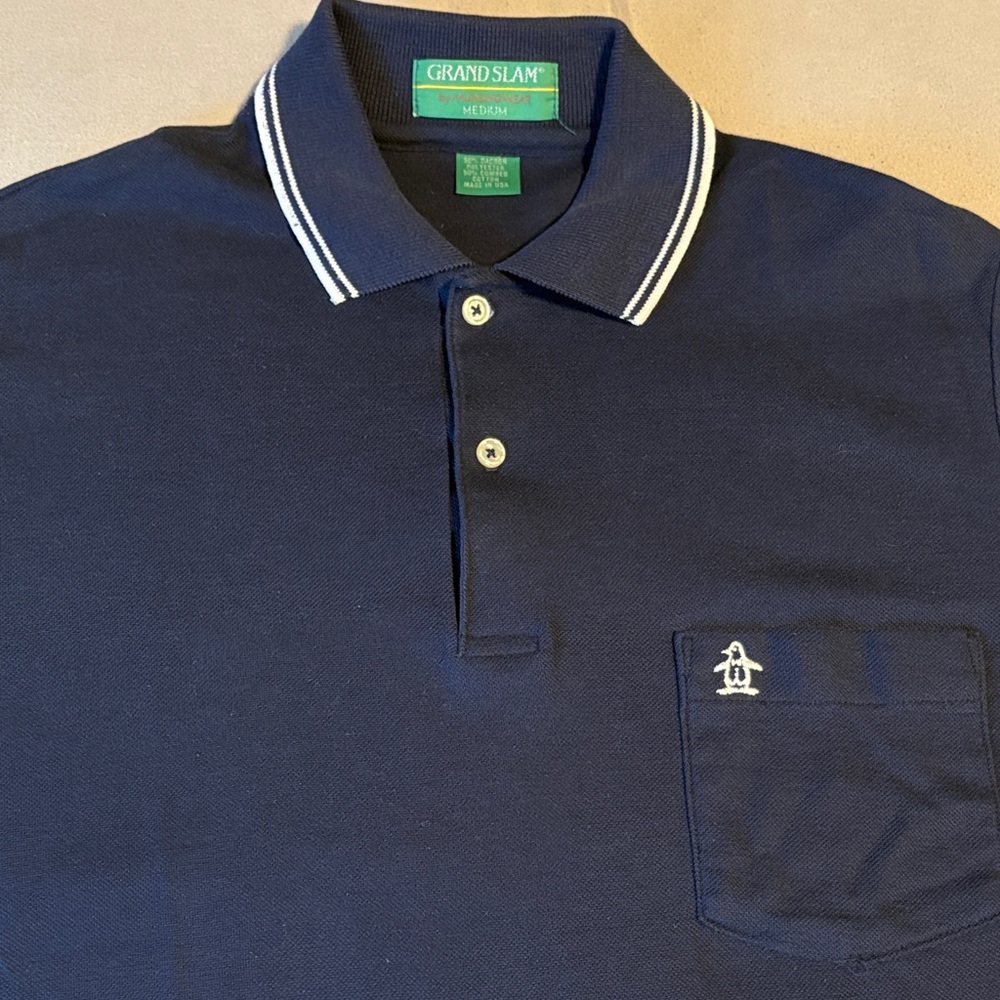 GRAND SLAM Munsingwear Vintage Penguin Polo Shirt Size Medium Navy